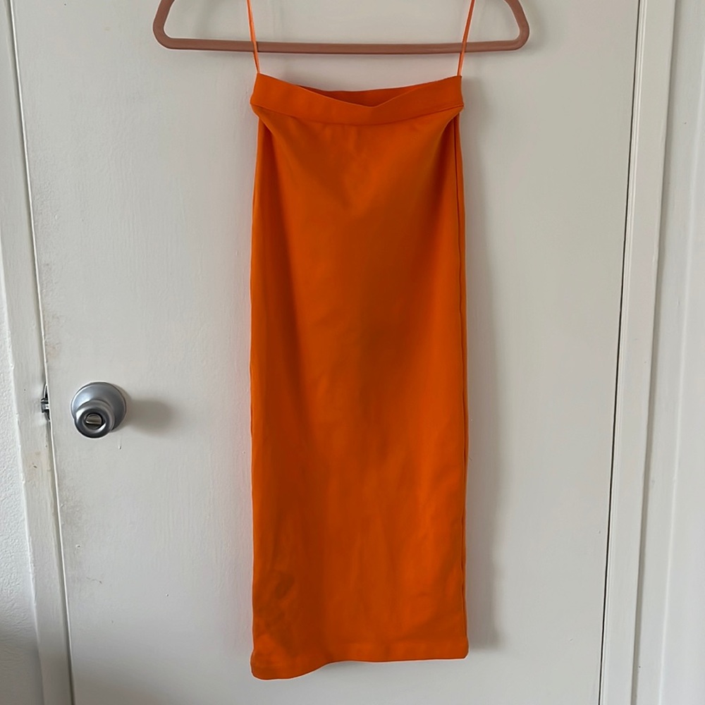 Orange Zara skirt